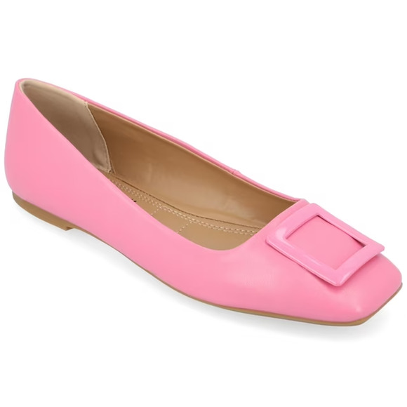 Journee Collection Women's Zimia Ballet Slip On Square Flats, Pink Size 9.5M - Picture 1 of 3